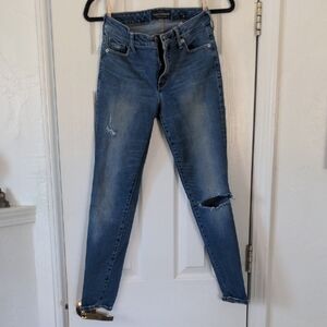 Lucky Brand Blue Hayden Skinny Jeans with Distressed Details
